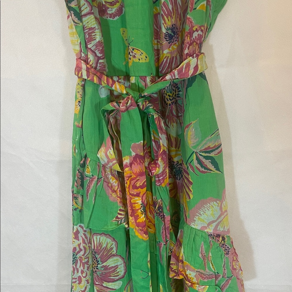 BANKANAN . NY . JAIPUR , Size LARGE , Green Floral Island Maxi Dress - Picture 13 of 17